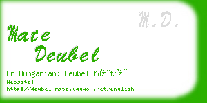 mate deubel business card